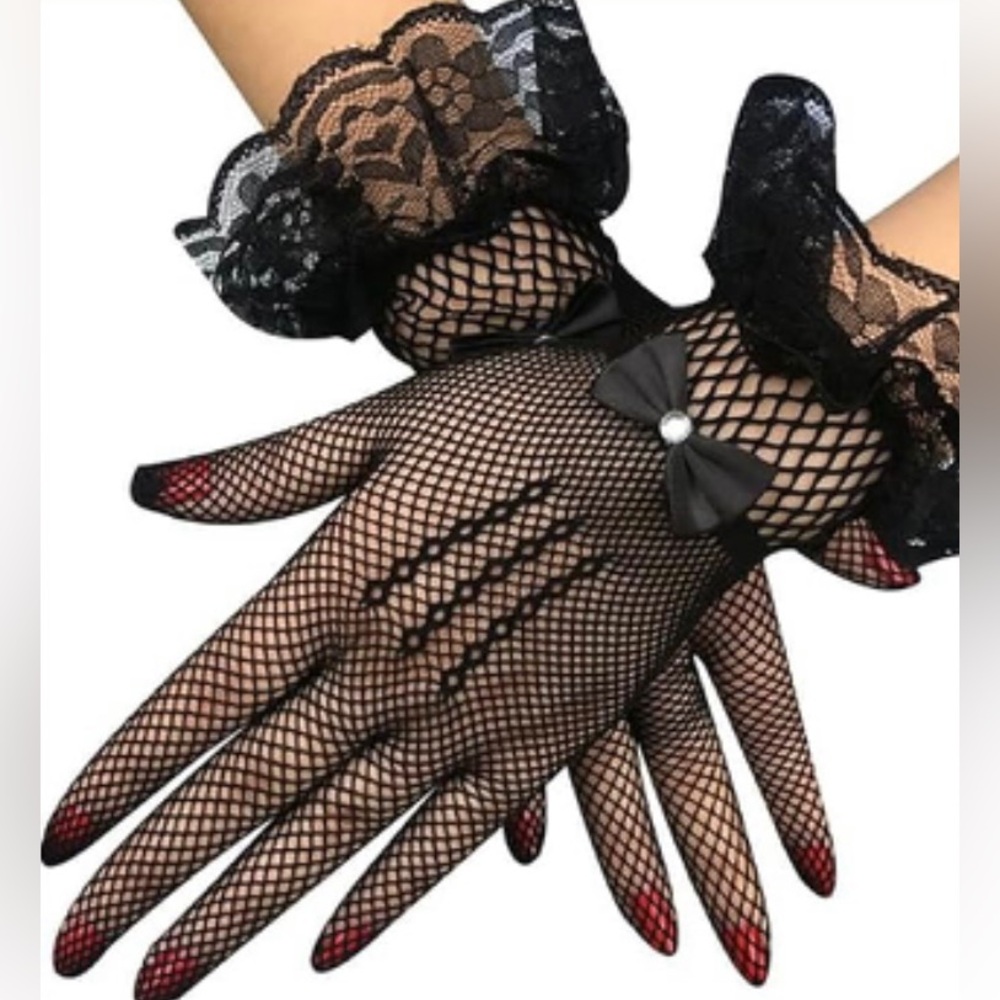 Black Fishnet Gloves
